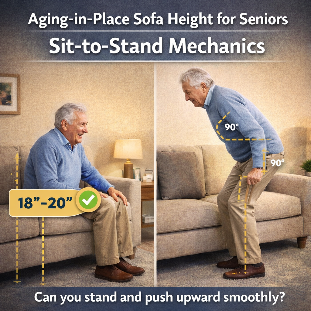 Aging-in-Place Sofa Height for Seniors: Sit-to-Stand Mechanics