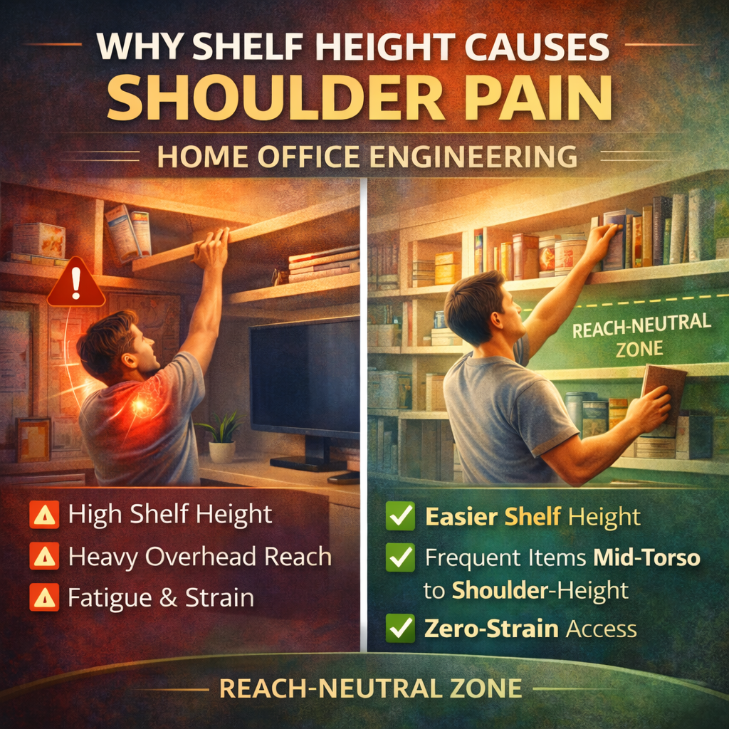Why Shelf Height Causes Shoulder Pain in Home Office Storage?