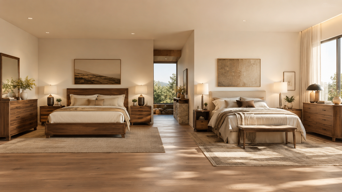Bedroom set vs individual pieces comparison showing matching bedroom furniture and mixed bedroom furniture for style, storage, budget, and room layout decisions