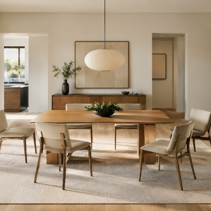 Dining table room size and clearance guide showing chair pull-back space, walking clearance, and proper dining room layout for choosing the right dining table.