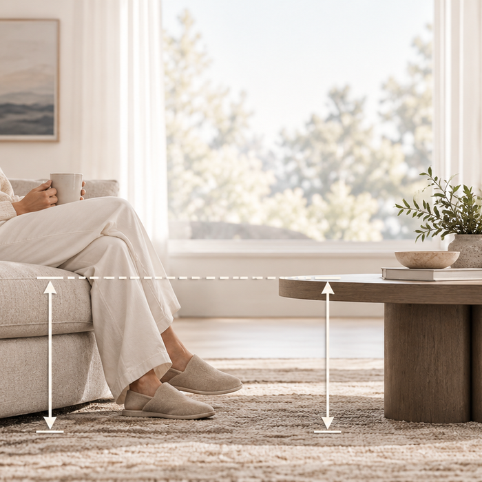 How tall should a coffee table be? Ideal height compared with sofa seat