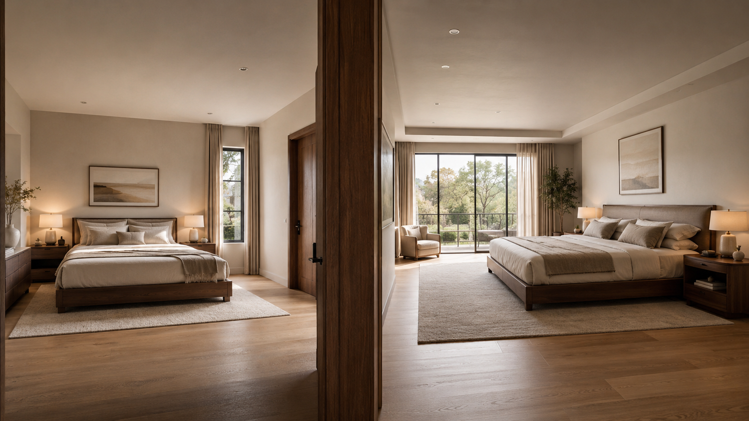 King vs queen bed comparison illustrating sleeping space, bedroom layout, circulation, and comfort considerations for couples