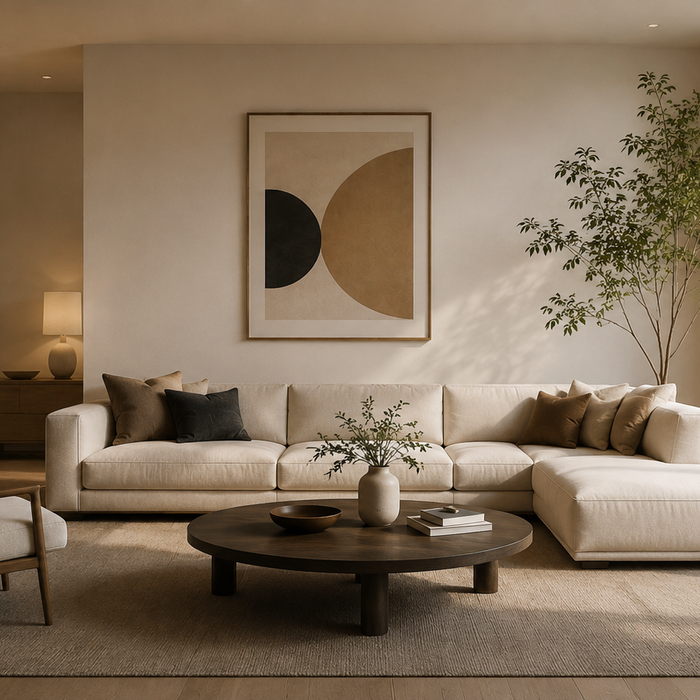 living room layout with proper furniture spacing clear walkway circulation balanced sofa placement and open room flow