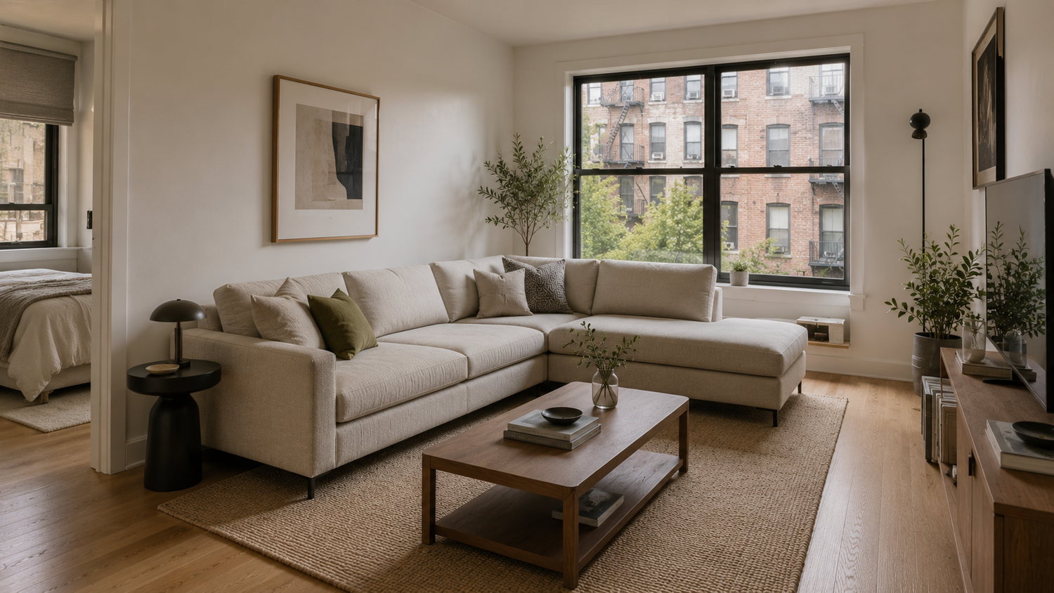Can a sectional work in a small living room? Smart sectional layout with open walkways and clear circulation paths