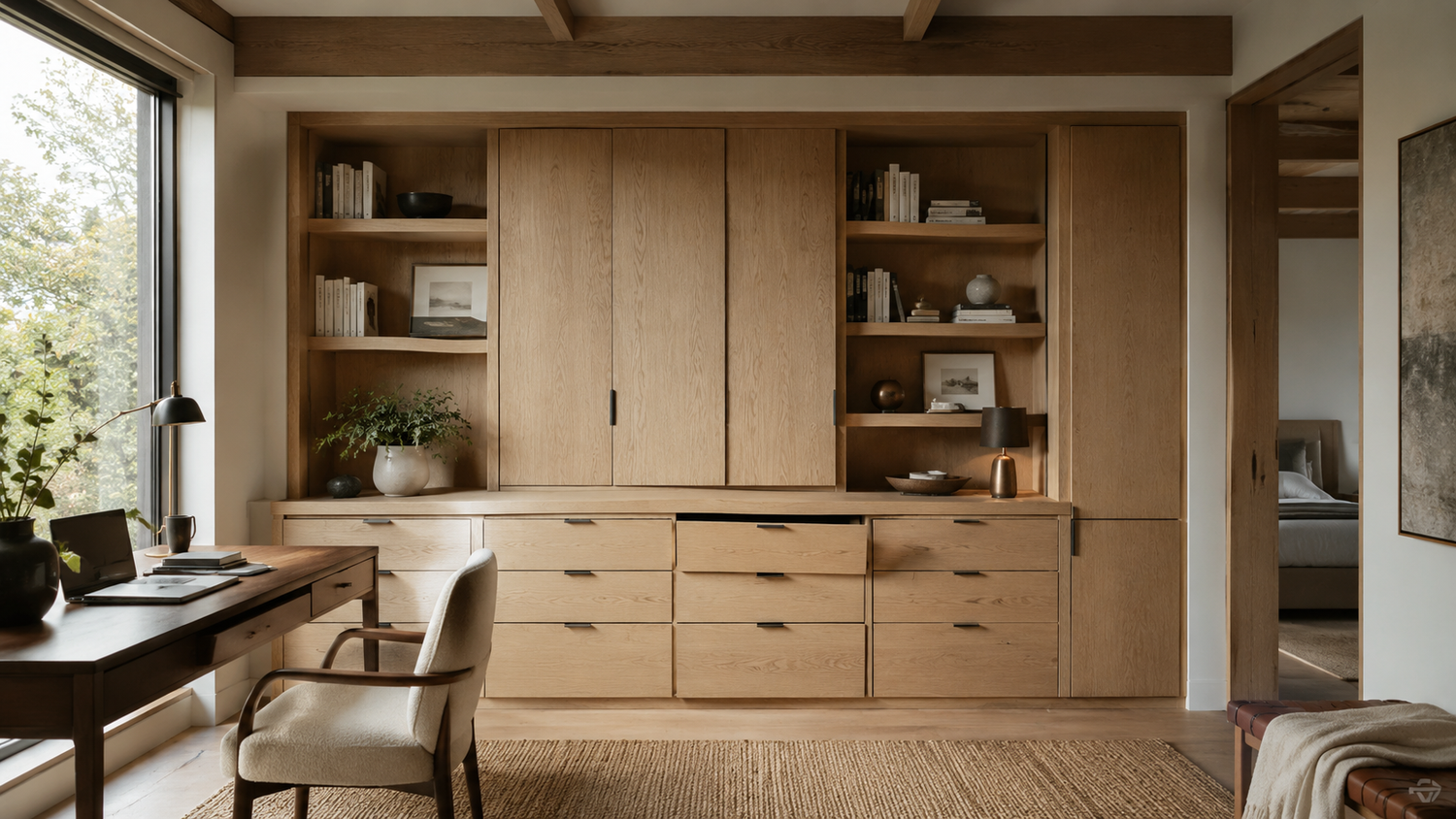 System Slack showing accumulated cabinet misalignment, drawer drift, and long-term furniture deterioration