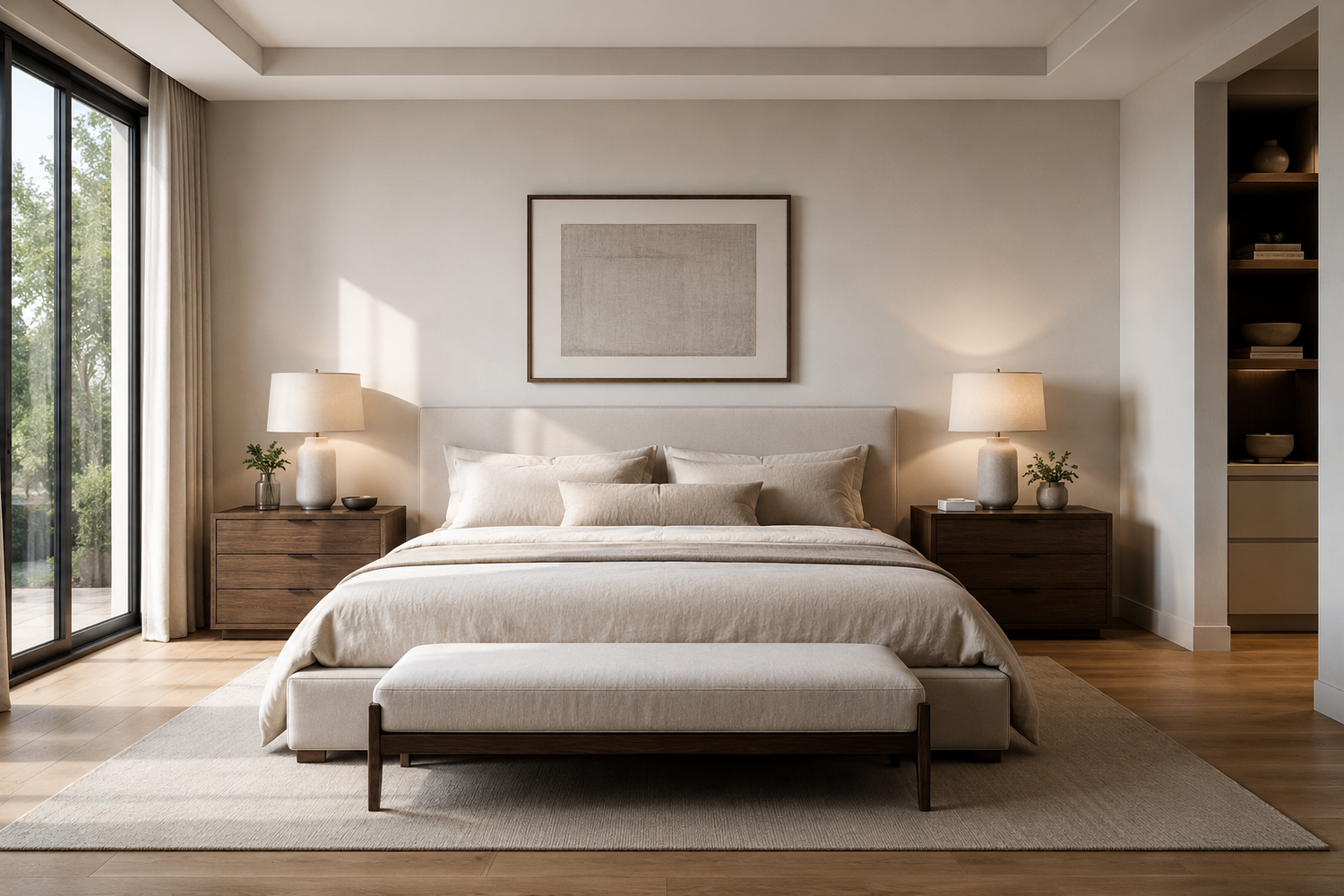 Two nightstands vs one nightstand bedroom layout for couples and small bedrooms