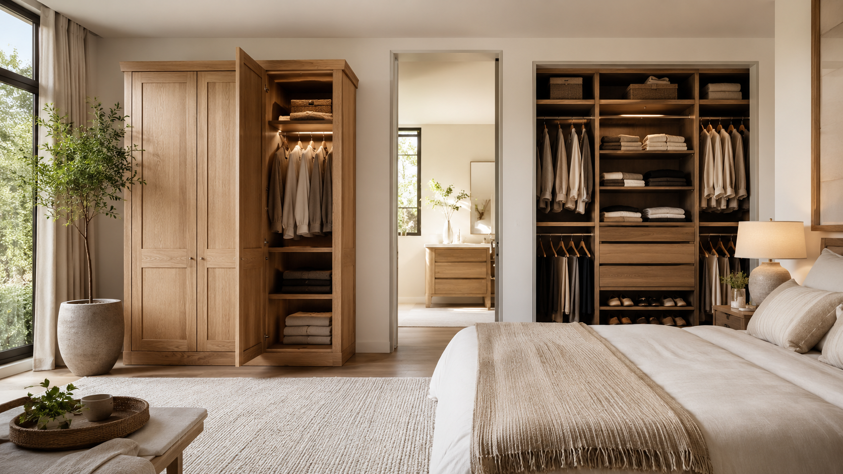 Armoire vs wardrobe and closet organizer comparison for clothing storage