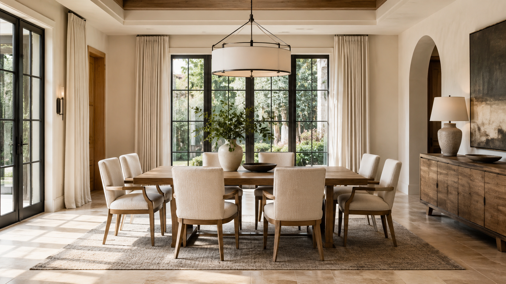 What size dining table do I need for my room? Dining table sizing guide showing proper clearance and room proportions