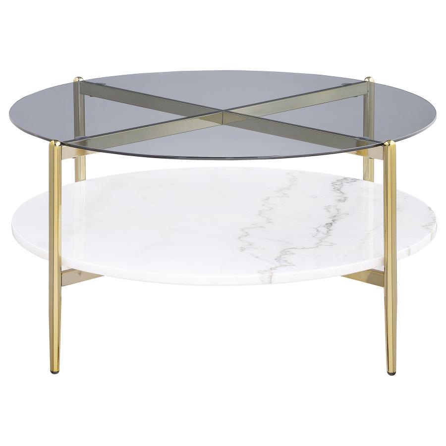 Jonelle Round Glass Top End Table