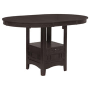 Oval Extension Counter Dining Table with 18-Inch Leaf