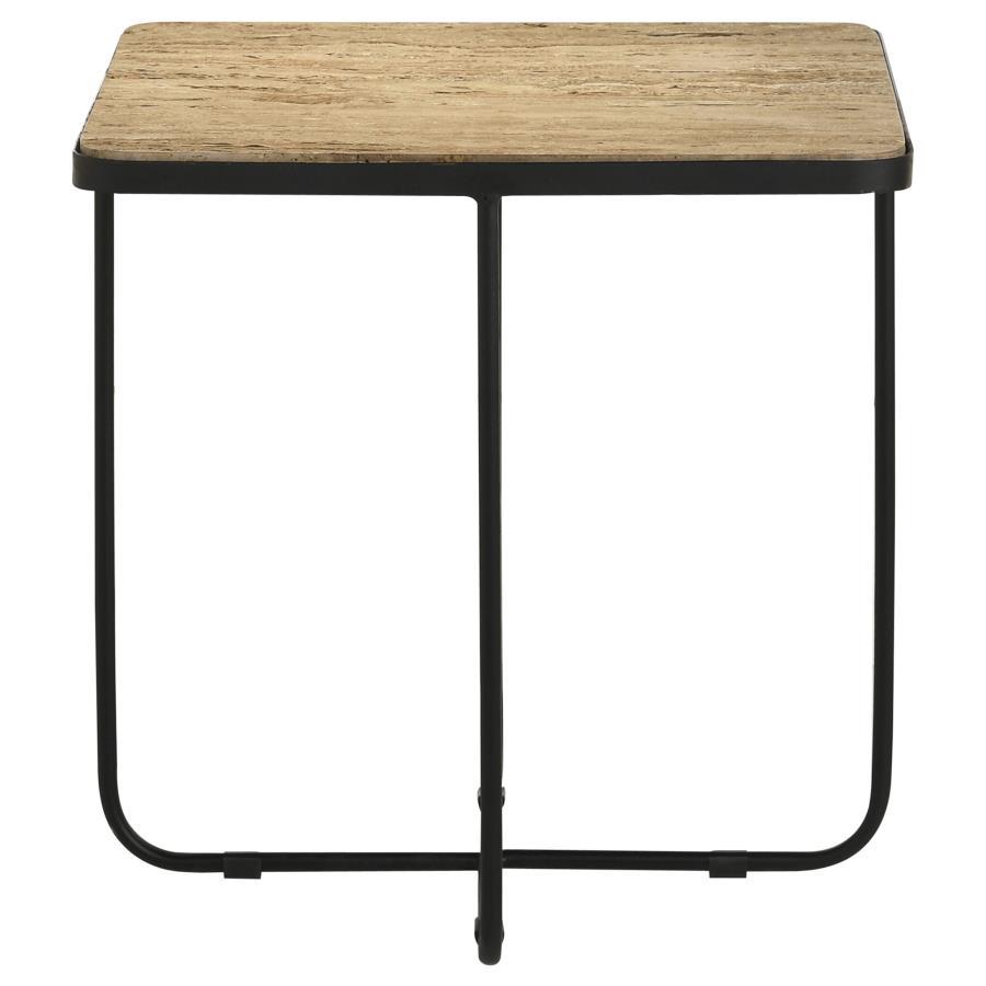 Elyna Square Stone Top Accent Side Table