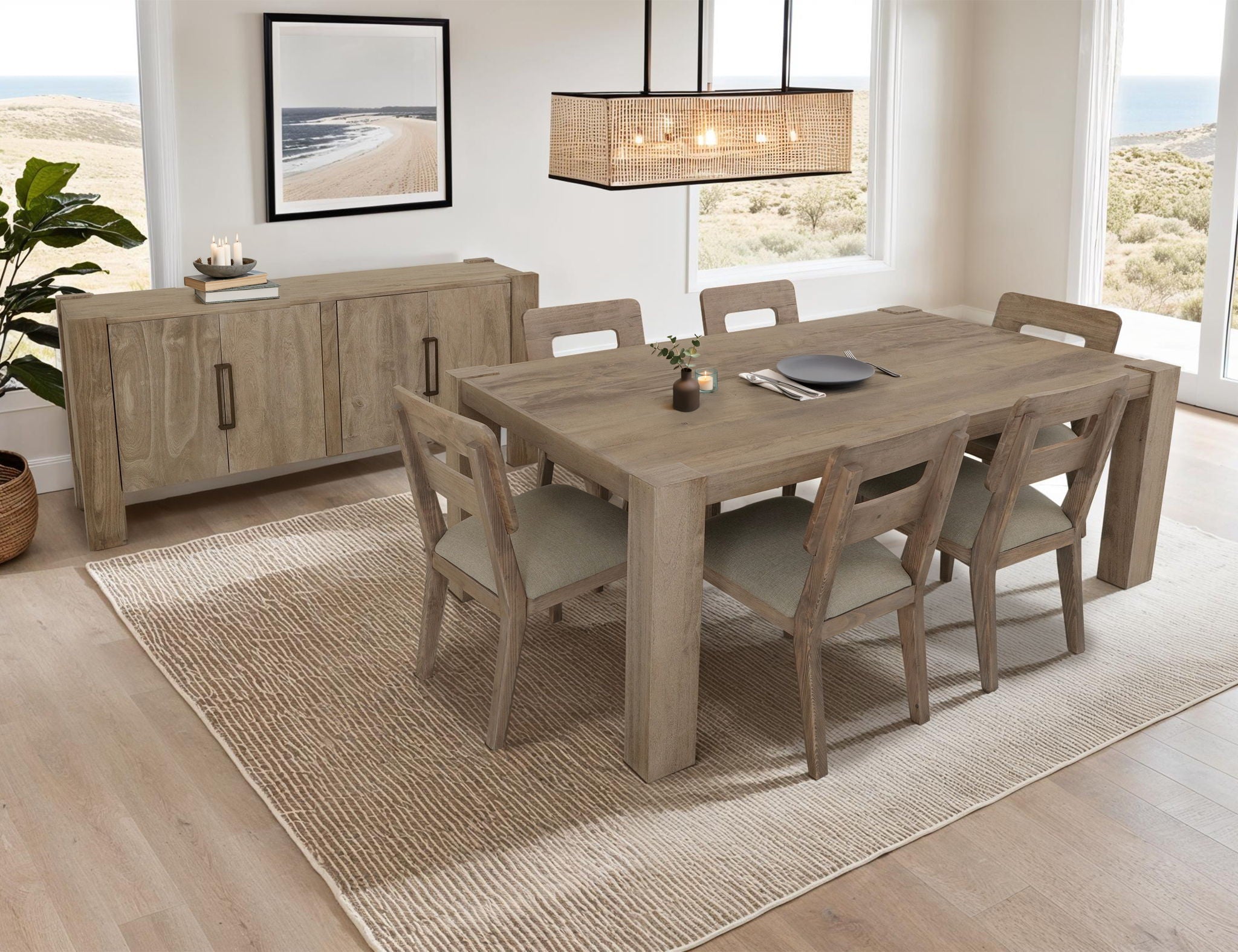 Luma Dining Table in Sand Brown Melina Wood