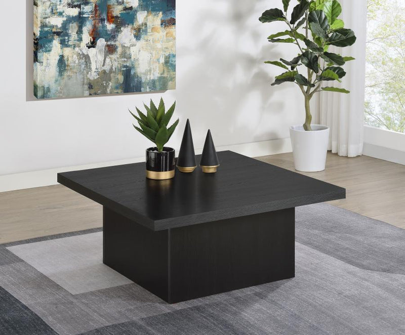 Rustic Mango Wood Square Table with Sturdy Block Base