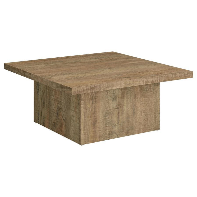 Rustic Mango Wood Square Table with Sturdy Block Base