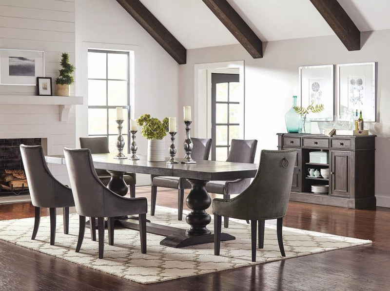 Onslow Rectangular Dark Brown Wood Dining Table