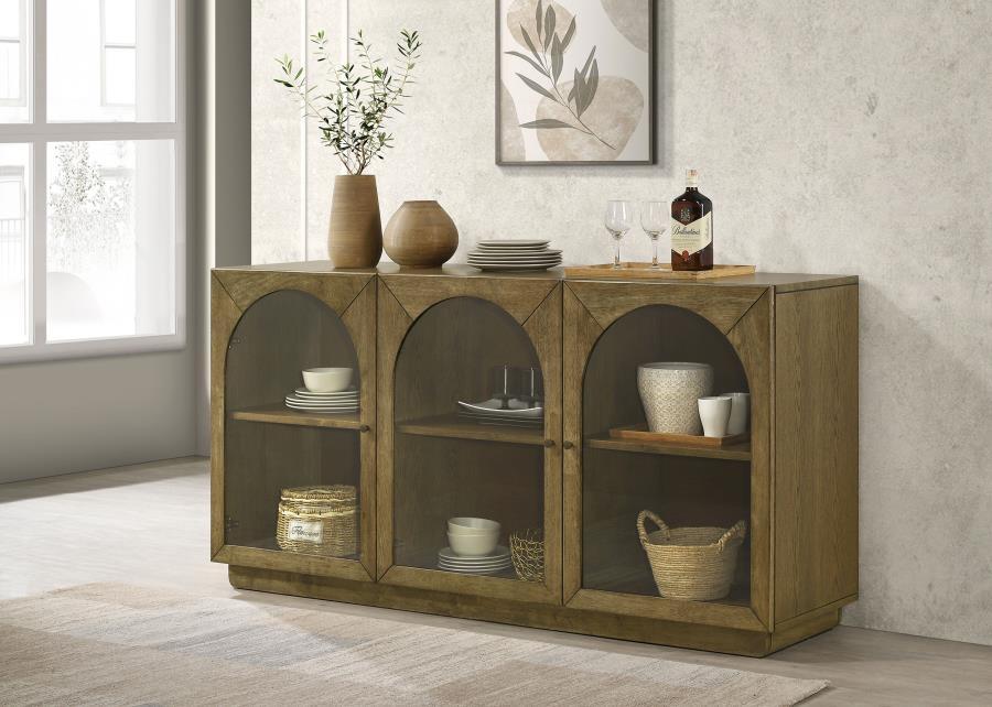 Castlewood Dining Sideboard Buffet Server – Brown Oak Finish
