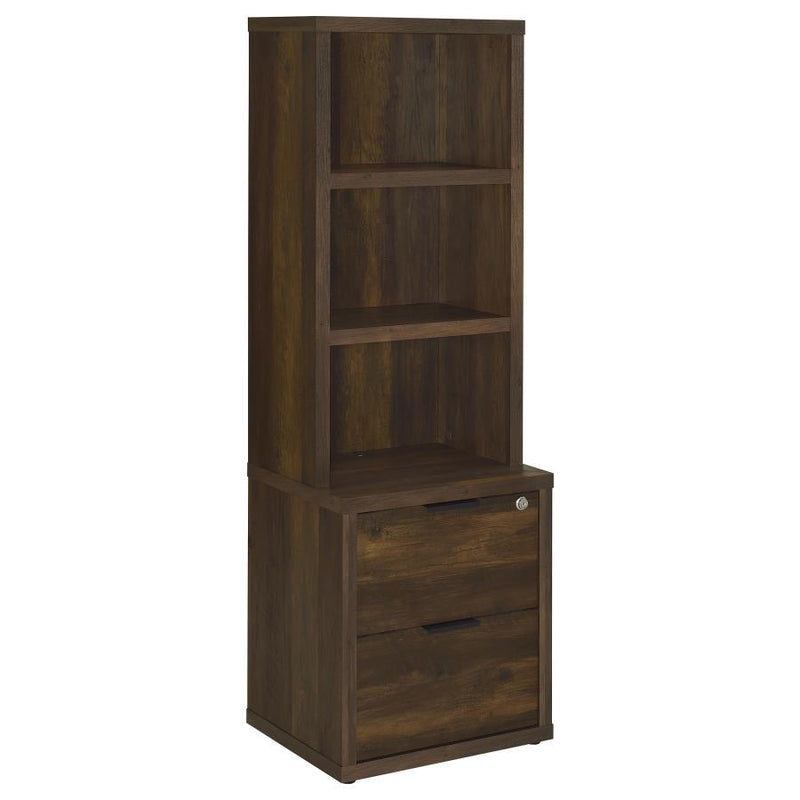 3-Shelf Bookcase with USB Charging Ports & Lockable Drawer