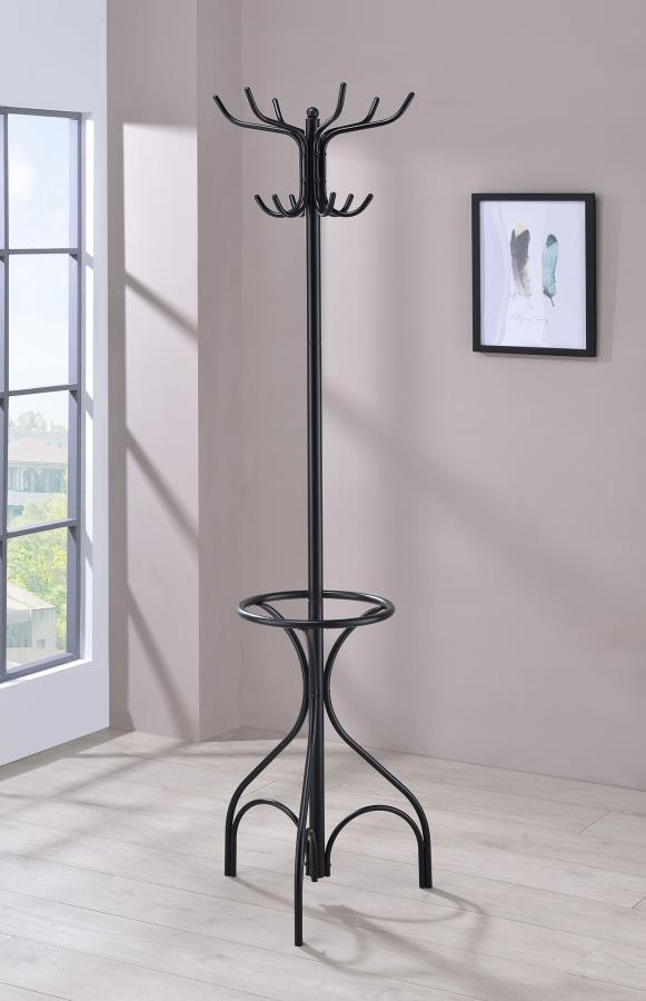 12 Hook Freestanding Metal Coat Rack Hat Hanger