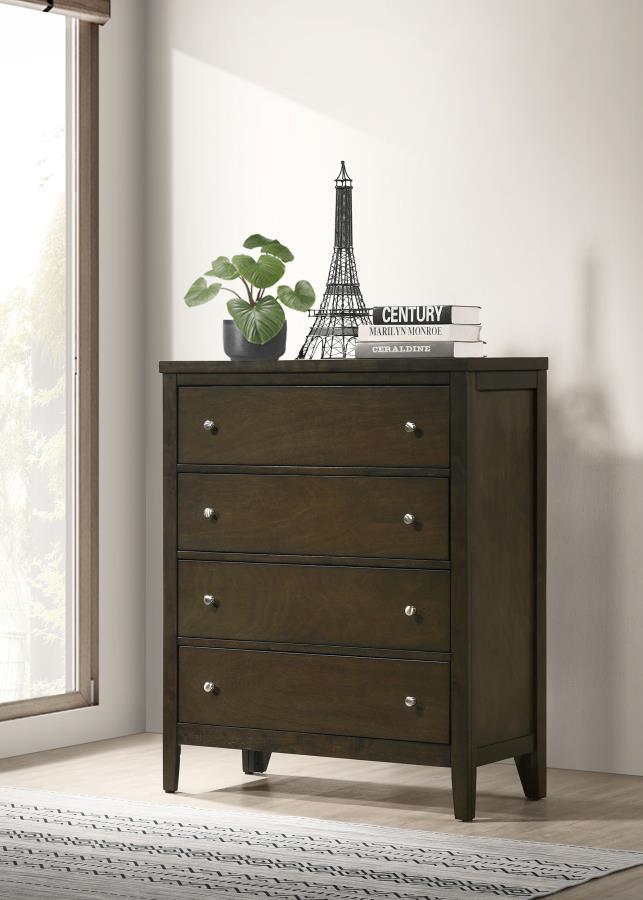 Wilkes 4-Drawer Chest in Dark Cocoa