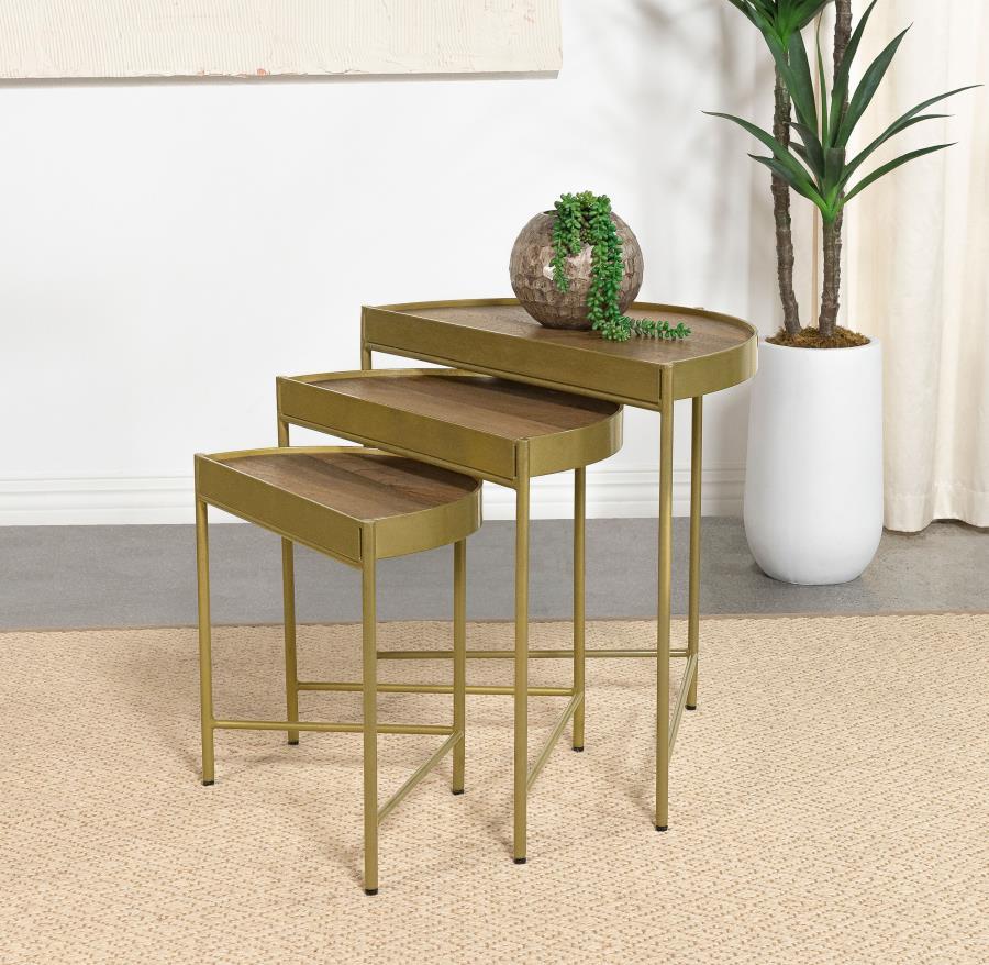 Tristen 3 Piece Demilune Nesting Table Set