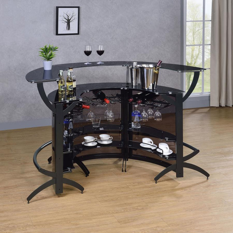 Dallas 3-Piece Curved Freestanding Home Bar Cabinet