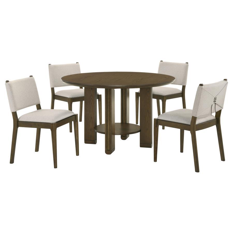 Ottowa - 5 Piece Round Wood Dining Room Table Set