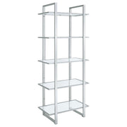 Hartford 5-Shelf Glass Bookshelf