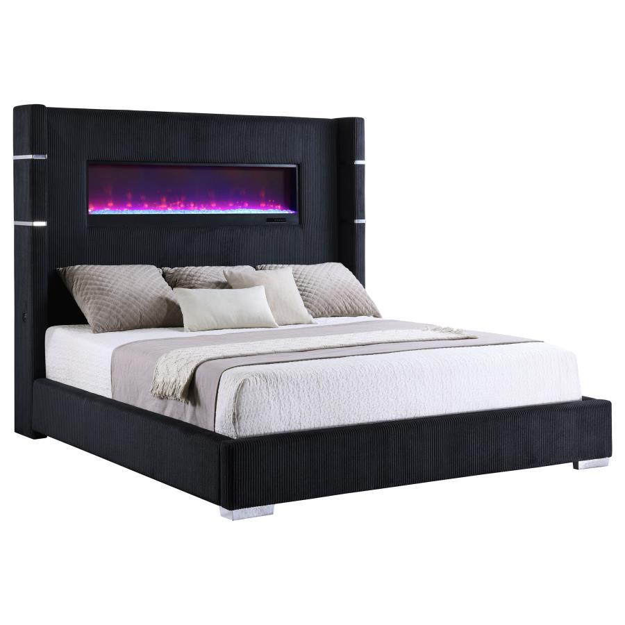 Tisdall Queen Upholstered Fireplace Bed