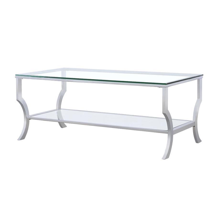 Square Glass Top Side End Table with Chrome Base