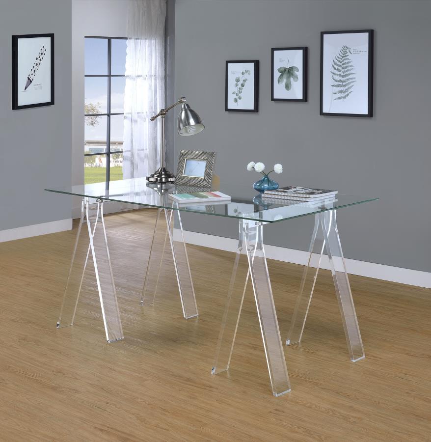 Amaturo - Glass Top Acrylic Writing Desk