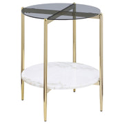 Jonelle Round Glass Top End Table