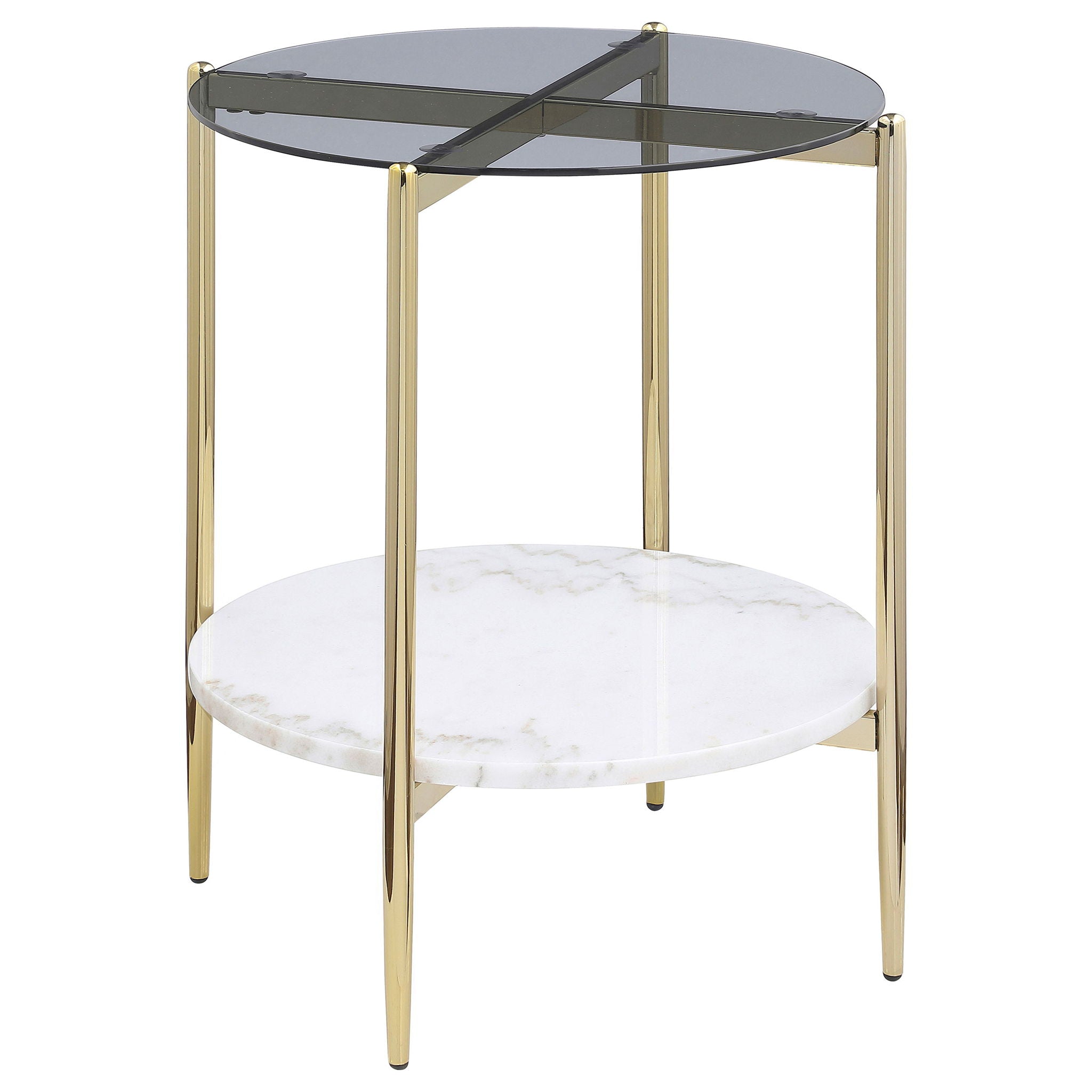 Jonelle Round Glass Top End Table
