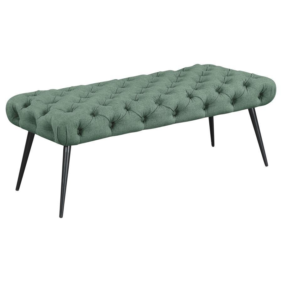 Ella Upholstered Tufted Bench with Metal Legs