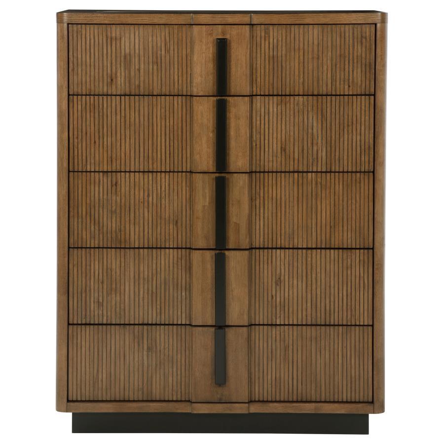 Terrace 5-Drawer Chest of Drawers in Ash Brown