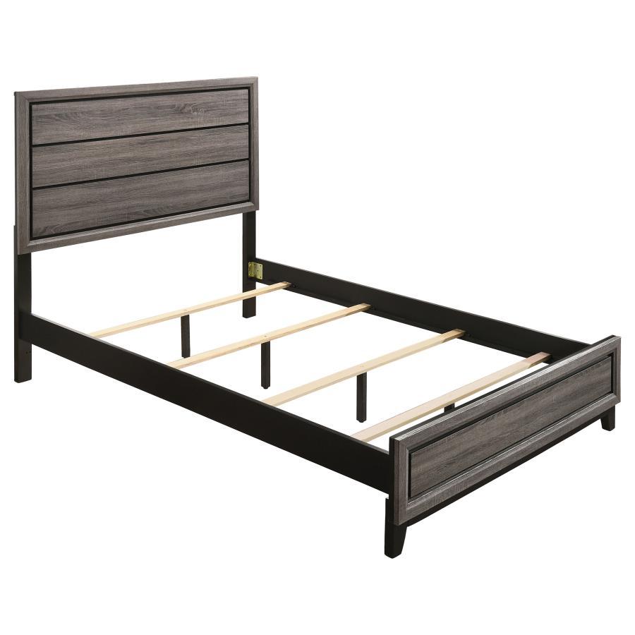 Watson Wood Panel Bed in Gray Oak