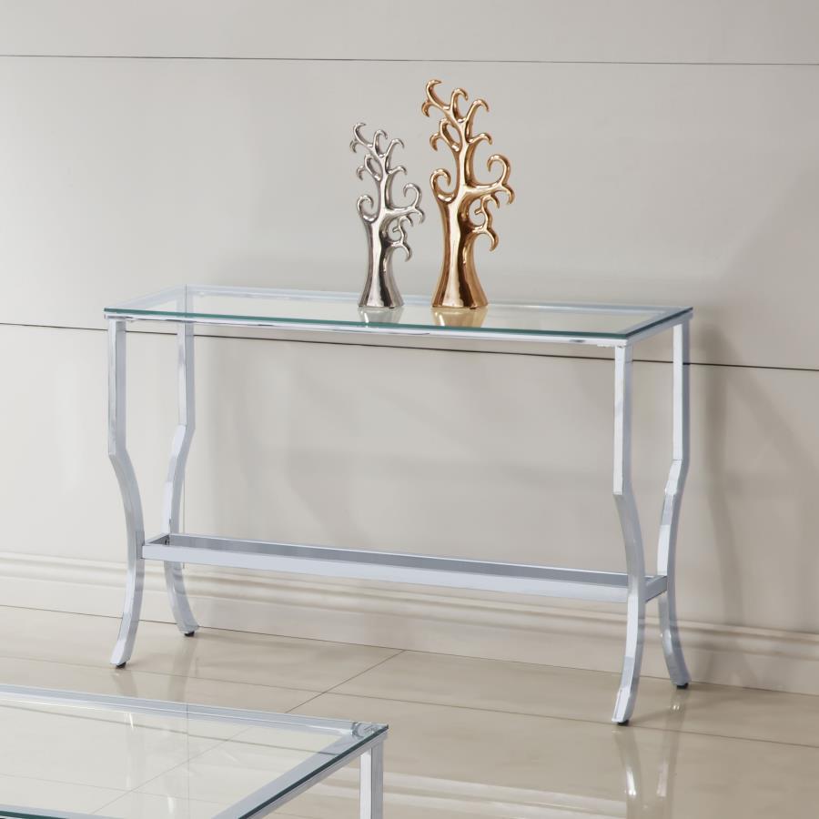 Square Glass Top Side End Table with Chrome Base