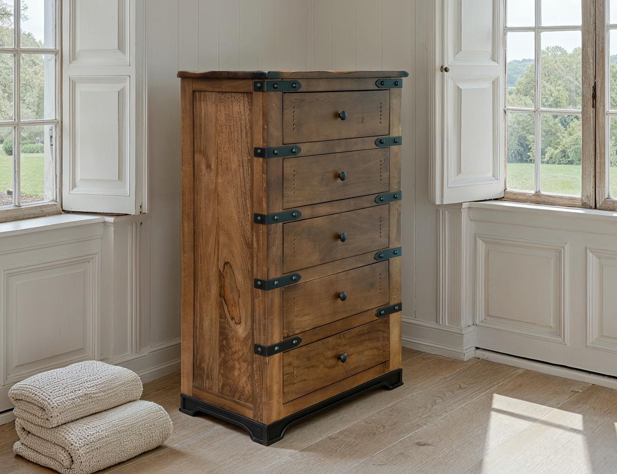 Parota - 5 Drawer Chest - Cinnamon Brown