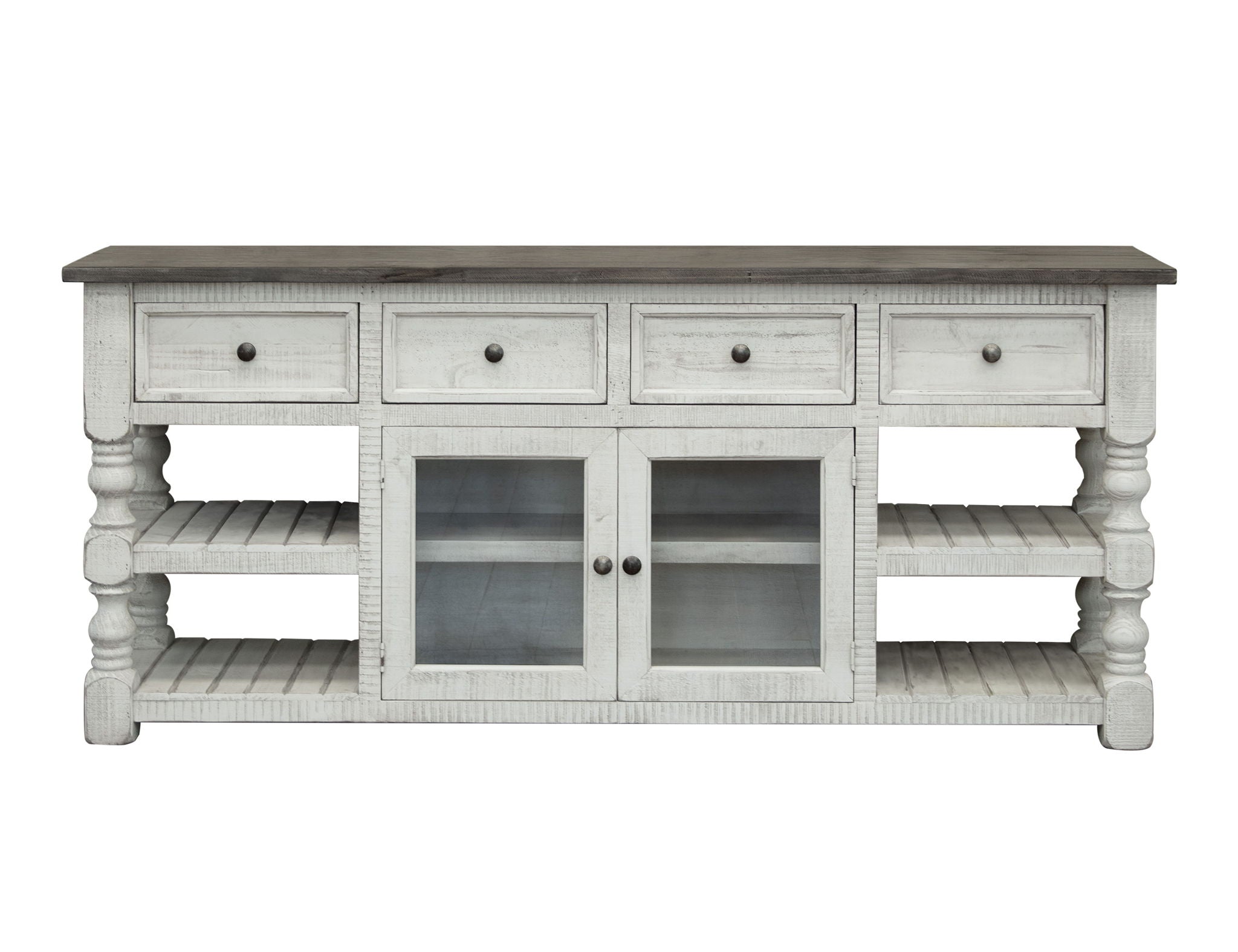 Stone - 3 Drawer 2 Glass Door with TV Stand