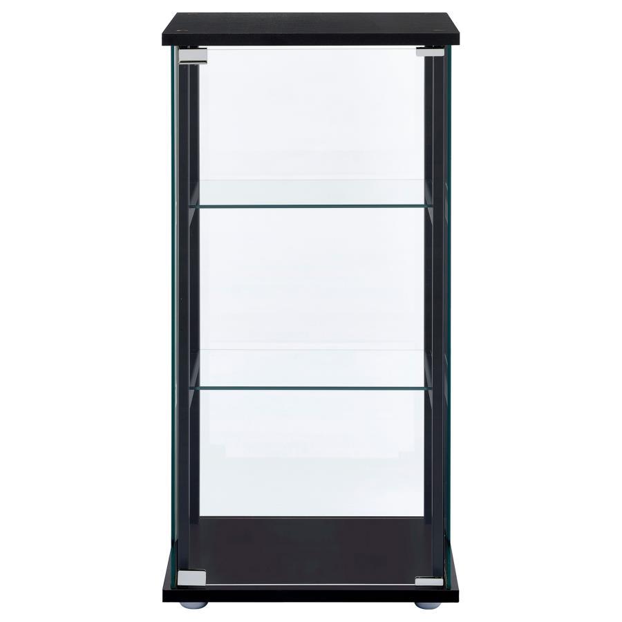 3-Shelf Clear Glass Curio Display Cabinet