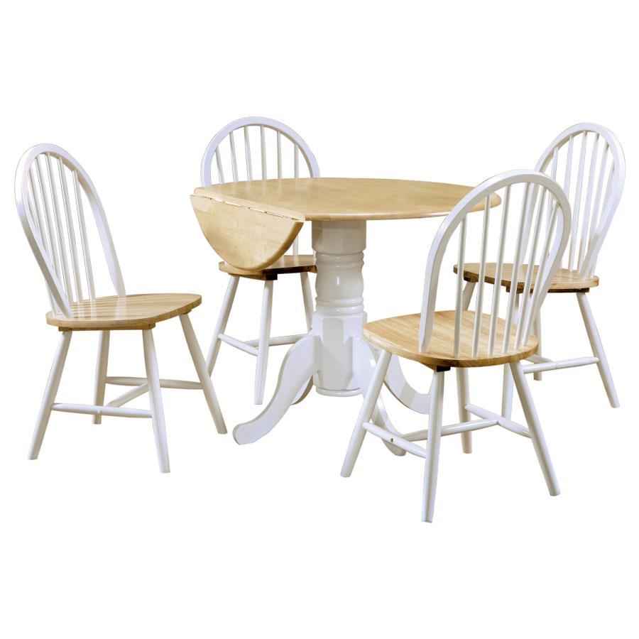 Allison 5-Piece Round Drop Leaf Dining Table Set
