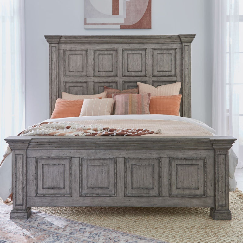 Big Valley Panel Bed, Rubberwood Solids