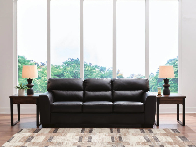 Glennbre Midnight 92" Faux Leather Sofa PC6980438
