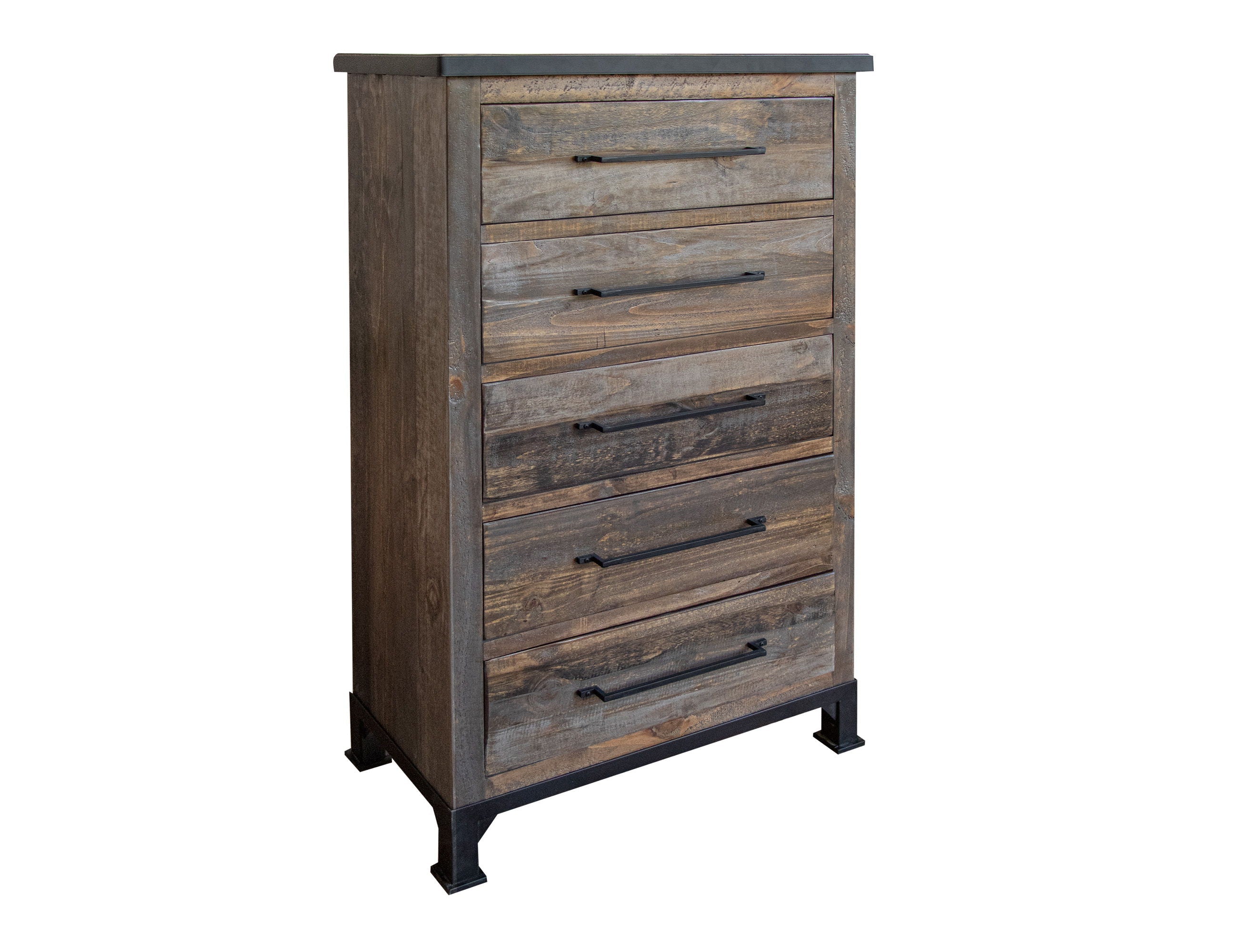 Antique - 5 Drarwer Chest - Gray / Brown