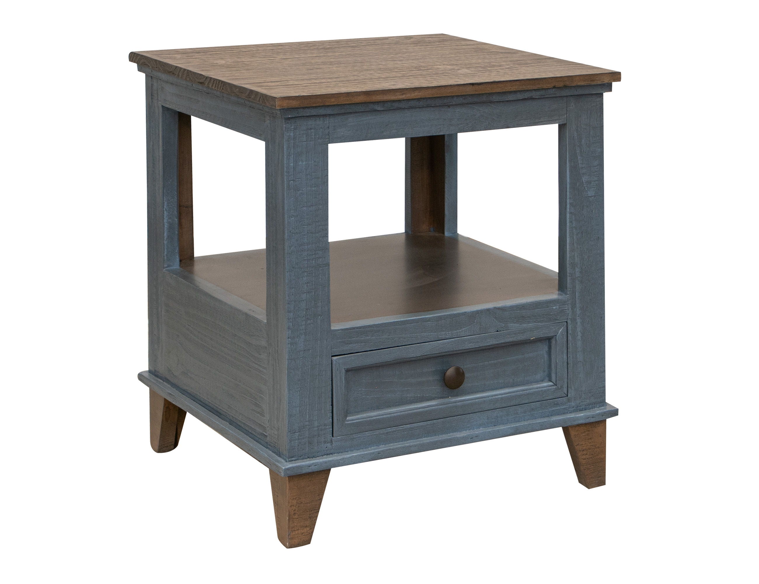 Toscana End Table Solid Pine Wood 1 Drawer