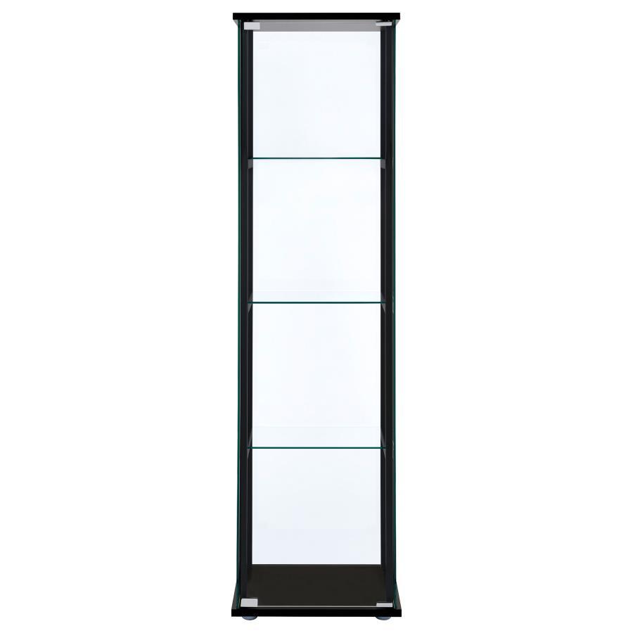 Cyclamen 4-Shelf Clear Glass Curio Display Cabinet