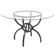 Aviano Round Glass Top Metal Dining Table