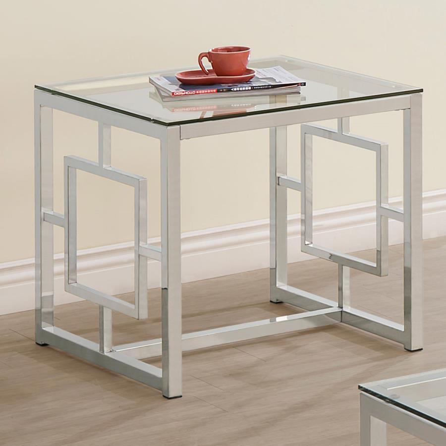 Merced Glass Top Metal Entryway Console Table
