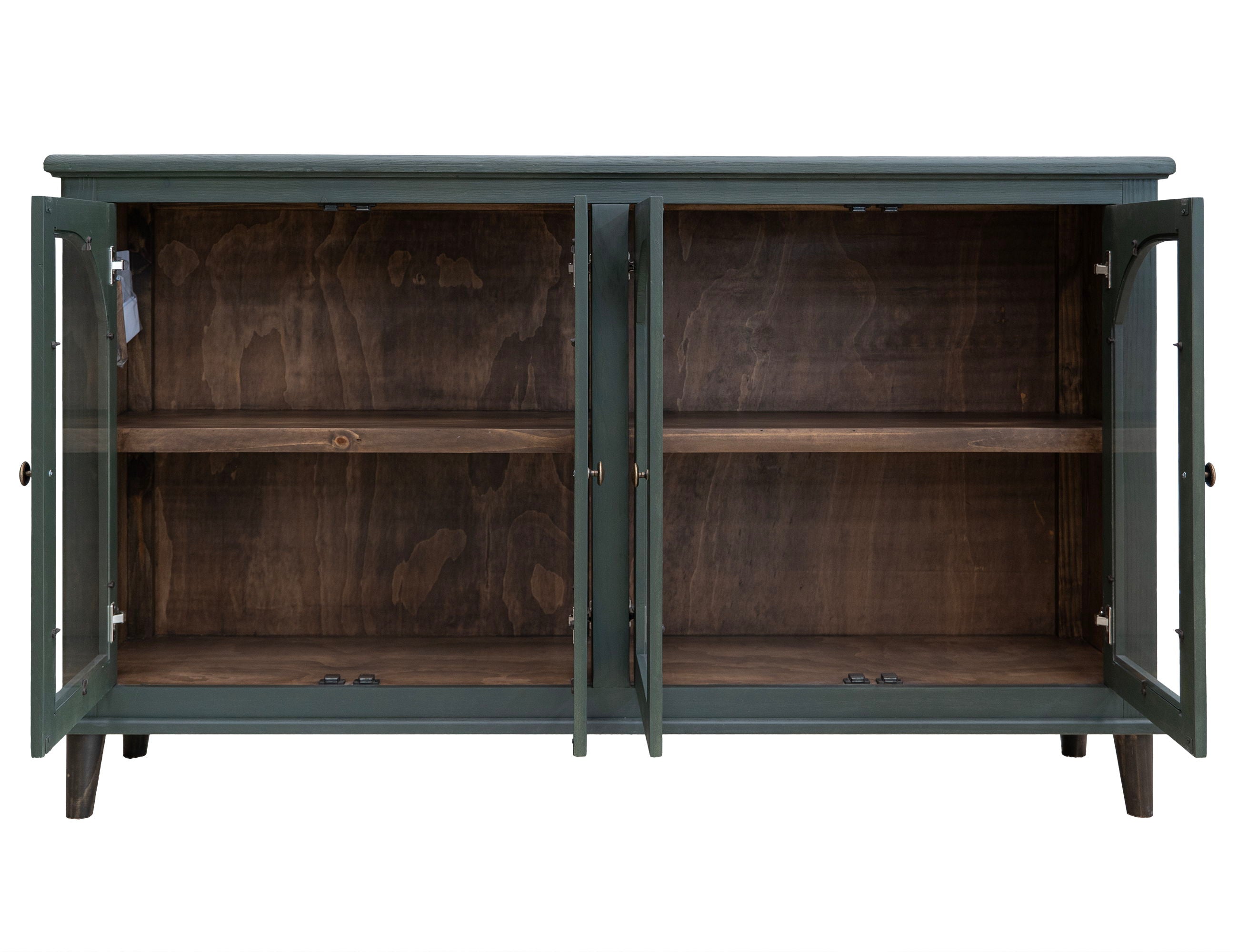 Genova Console 4 Glass Doors Lightly Distressed Pine