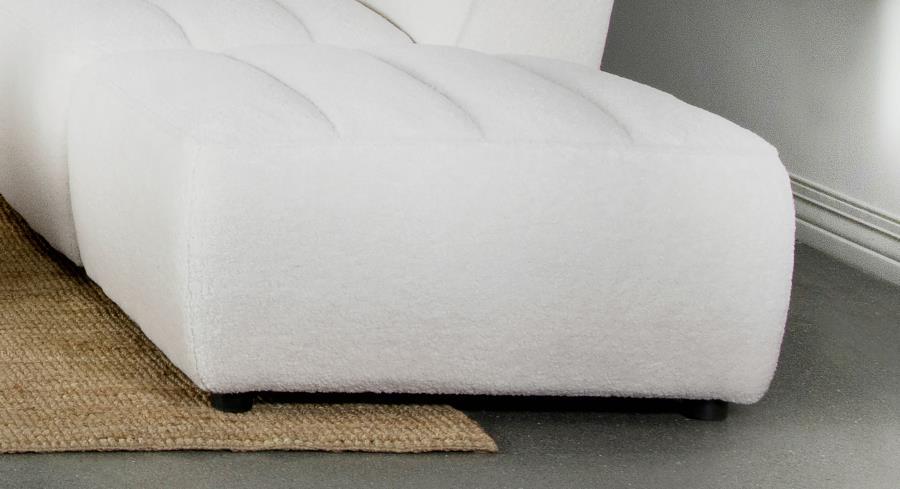 Sunny Square Upholstered Ottoman in Natural or Dark Charcoal