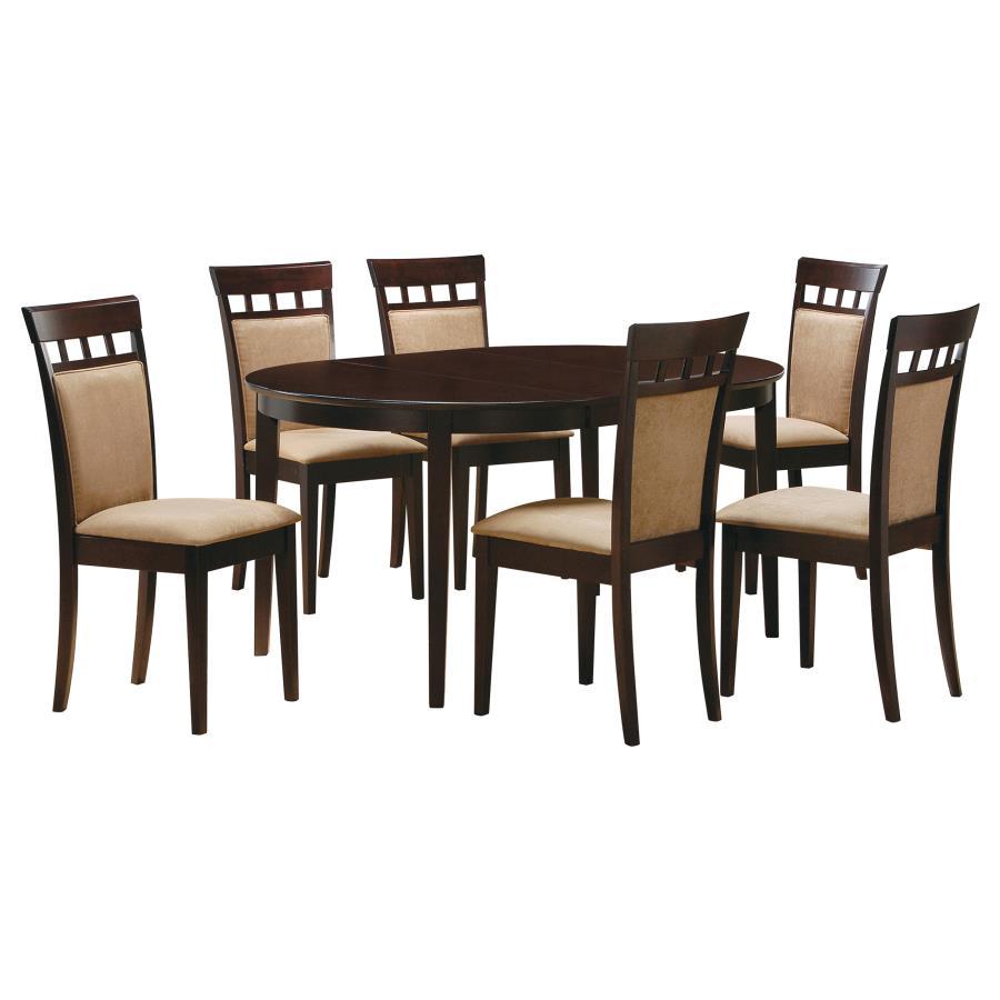 Gabriel Extension Leaf Dining Set with Dark Brown Table